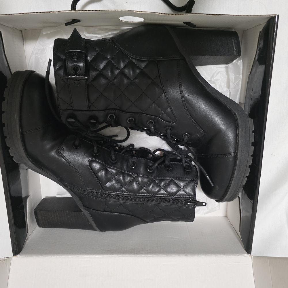G by Guess Black Quilted Ankle Boots
